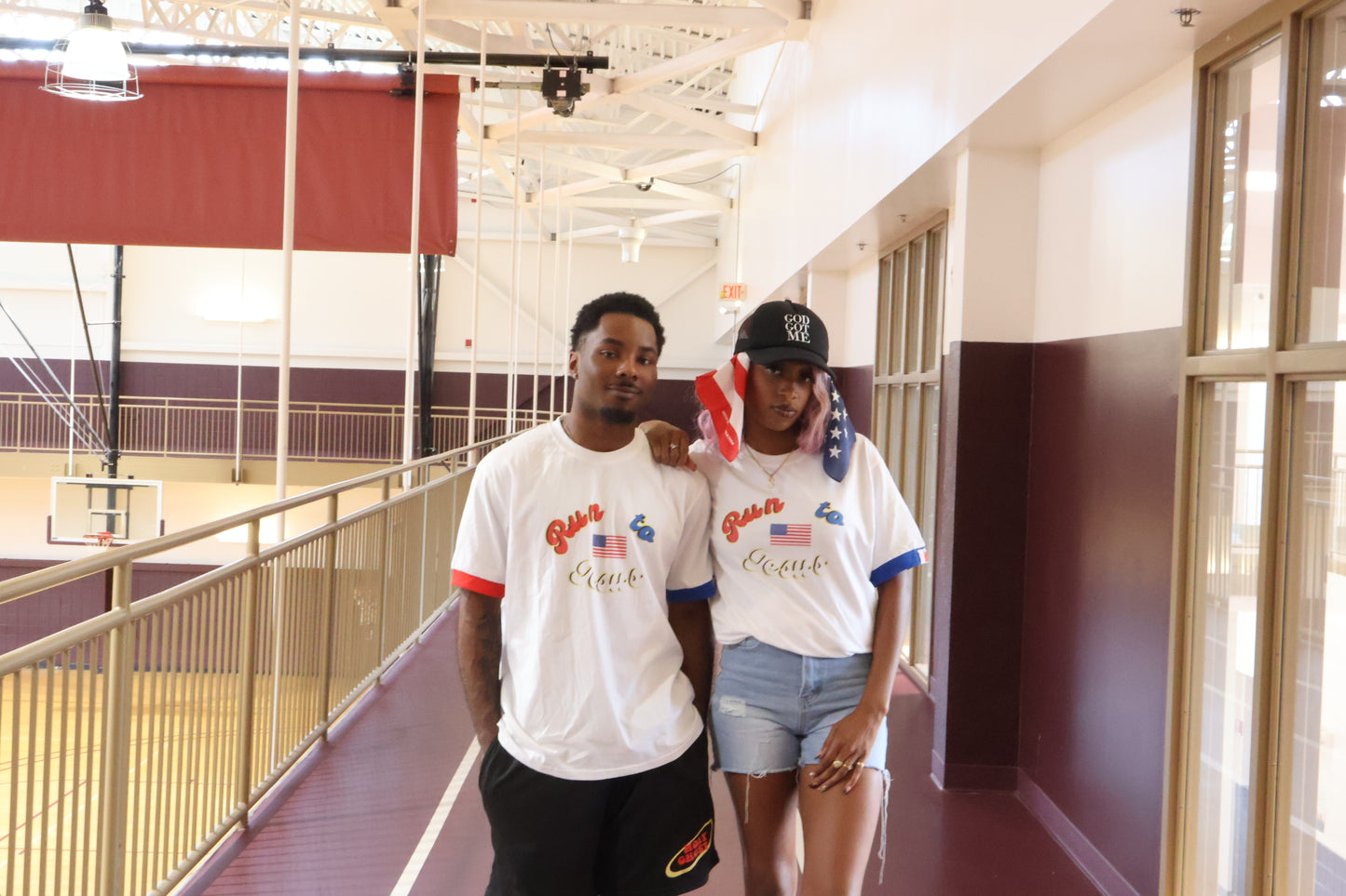 Run to Jesus America ringer tee
